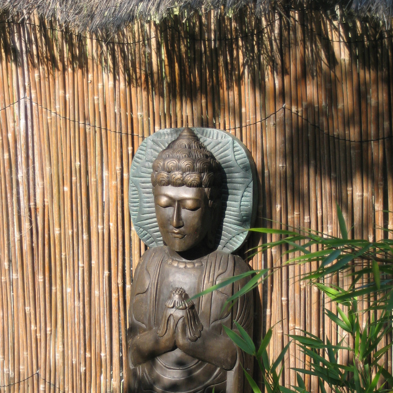 Buddha, bamboo cladding